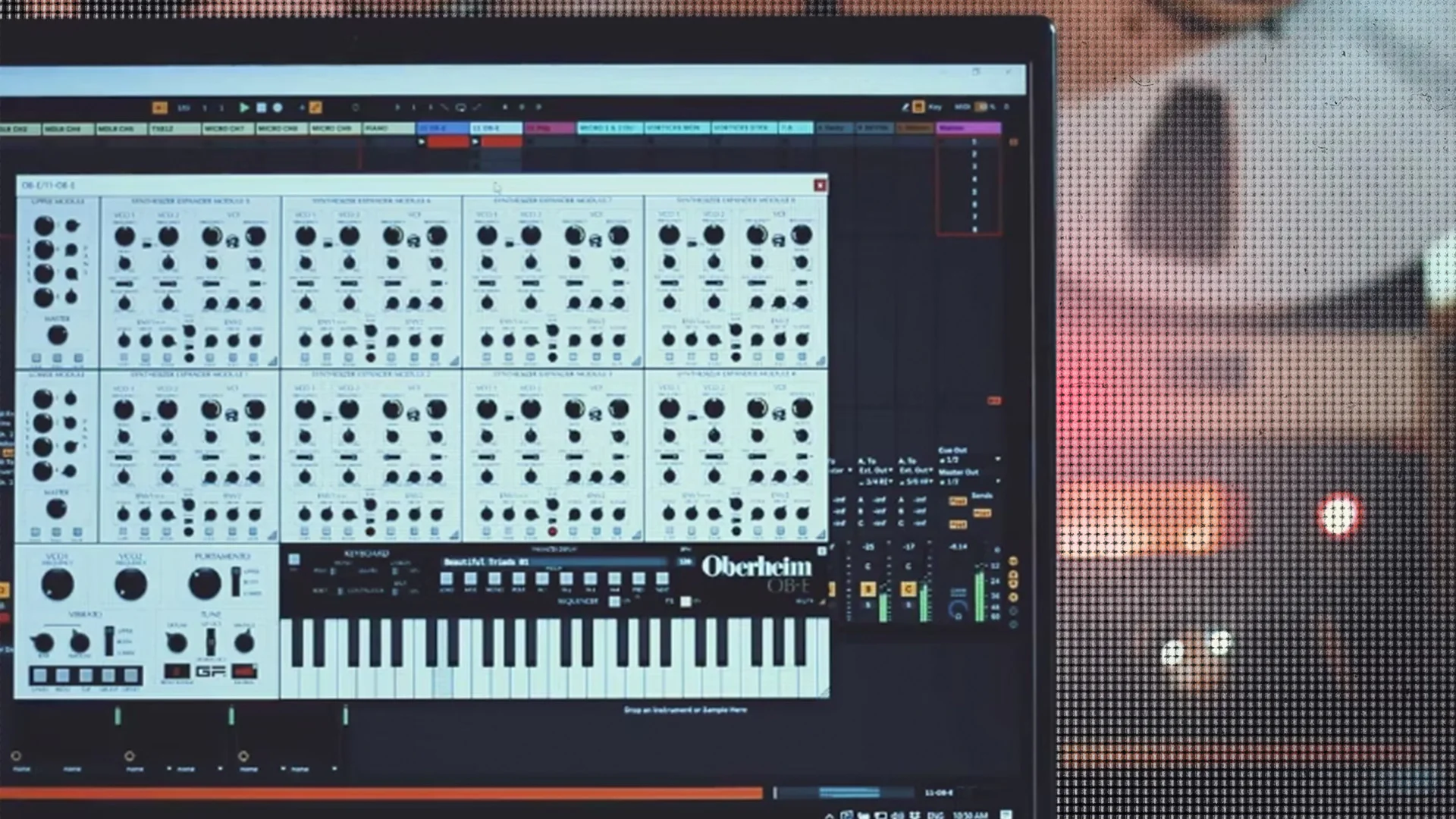 Screenshot of GForce Software synthesizer interface on a computer screen.