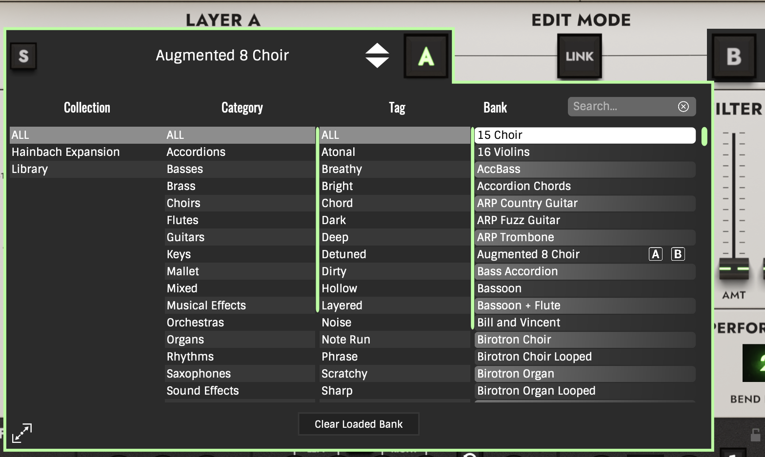M-Tron Pro IV Layer A patch browser