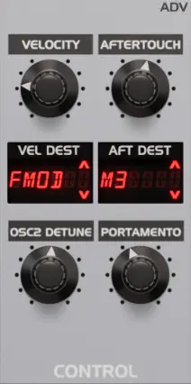 Oberheim OB-X Control section screenshot