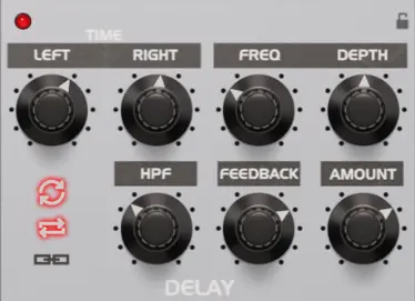 Oberheim OB-X Delay section screenshot