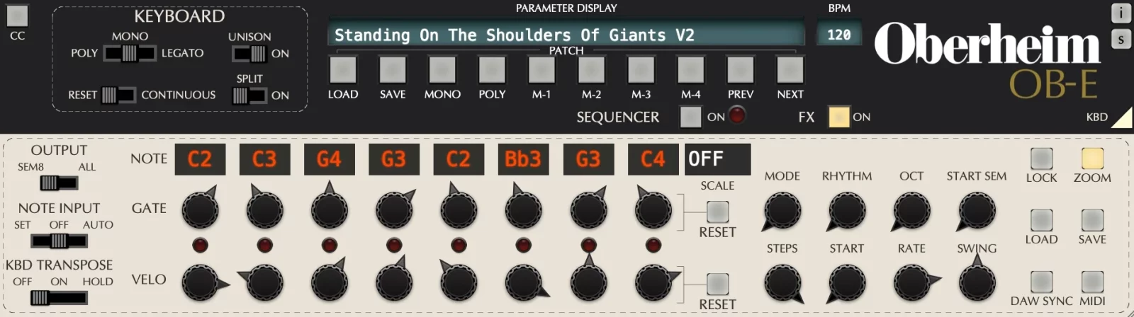 OB-E sequencer screenshot